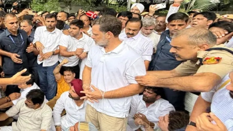 দিল্লিতে বিক্ষোভ কর্মসূচি থেকে রাহুল-প্রিয়াঙ্কা গান্ধী আটক