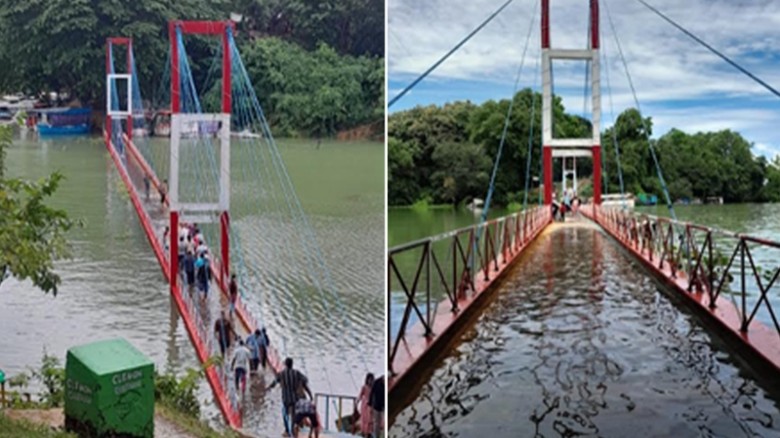 ডুবেছে রাঙামাটির ঝুলন্ত সেতু, পর্যটক চলাচলে সাময়িক নিষেধাজ্ঞ