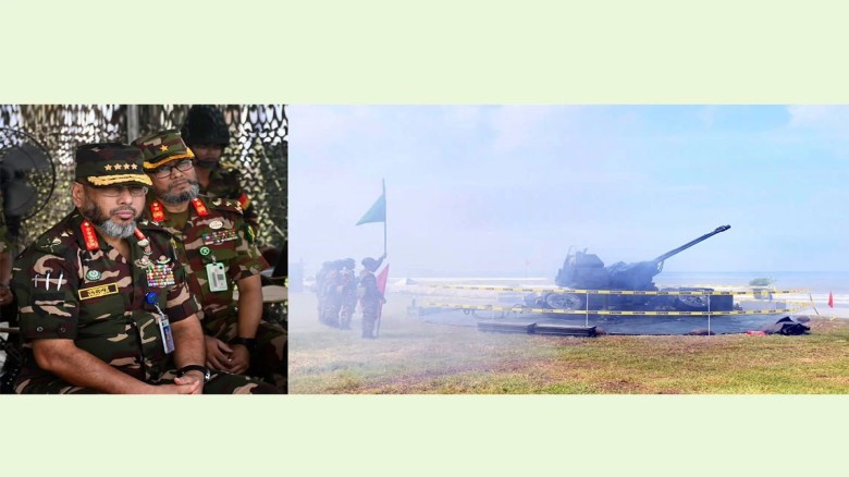 কক্সবাজারে এয়ার ডিফেন্স ফায়ারিং পরিদর্শন করলেন সেনাবাহিনী প্