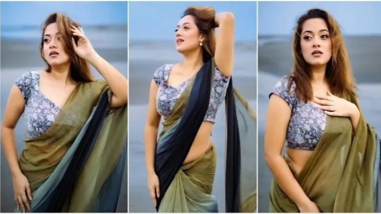 কক্সবাজারের সমুদ্রপাড়ে শাড়িতে দীঘি, ভক্তদের প্রশংসা